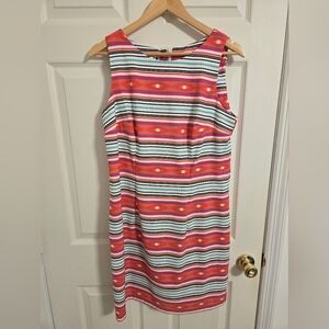 Dressbarn Pink And White Striped Sleeveless Dress Size 14